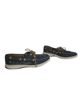 Sperry Topsiders Navy Bluefish Leather Boat Shoe  7.5
